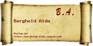 Berghold Alda névjegykártya